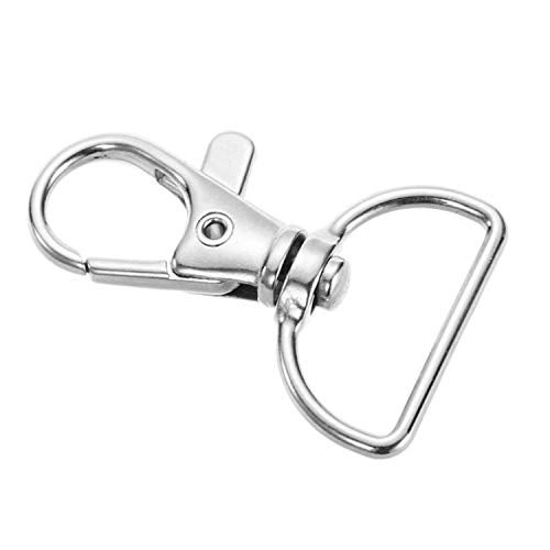 Hulless Swivel Clasp Swivel Snap Hooks Trigger Clips 1 Inch D Rings Metal Lobster Claw Clasps 40 Pcs for Making Snap Tabs, Keychain Hardware, Purse Hardware - Image 2