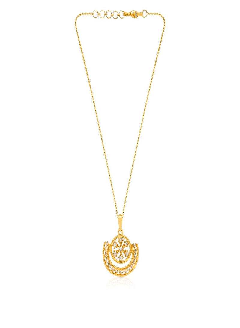 Malabar Gold and Diamonds 22 Carat 916 Purity Yellow Uncut Diamond Pendant EGNREG324PN5Y for Women  - Image 1