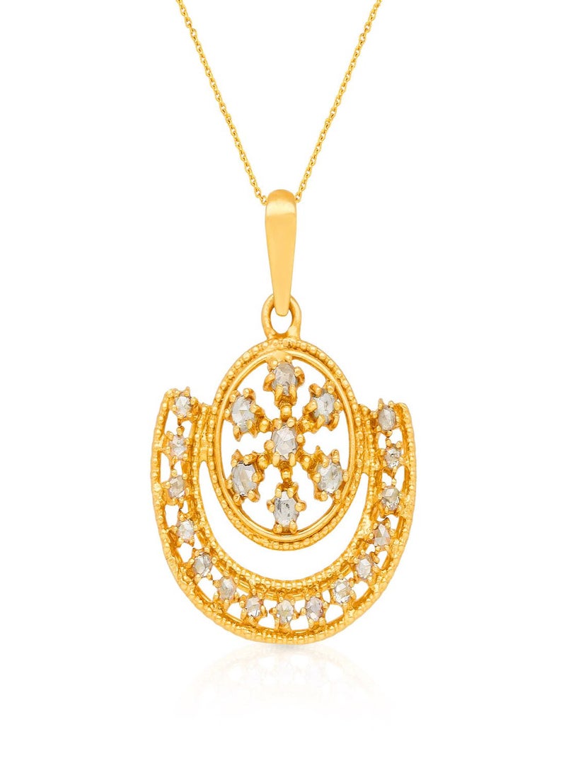 Malabar Gold and Diamonds 22 Carat 916 Purity Yellow Uncut Diamond Pendant EGNREG324PN5Y for Women  - Image 2