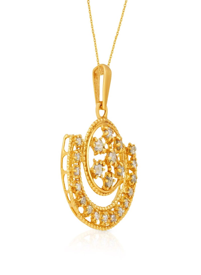 Malabar Gold and Diamonds 22 Carat 916 Purity Yellow Uncut Diamond Pendant EGNREG324PN5Y for Women  - Image 3