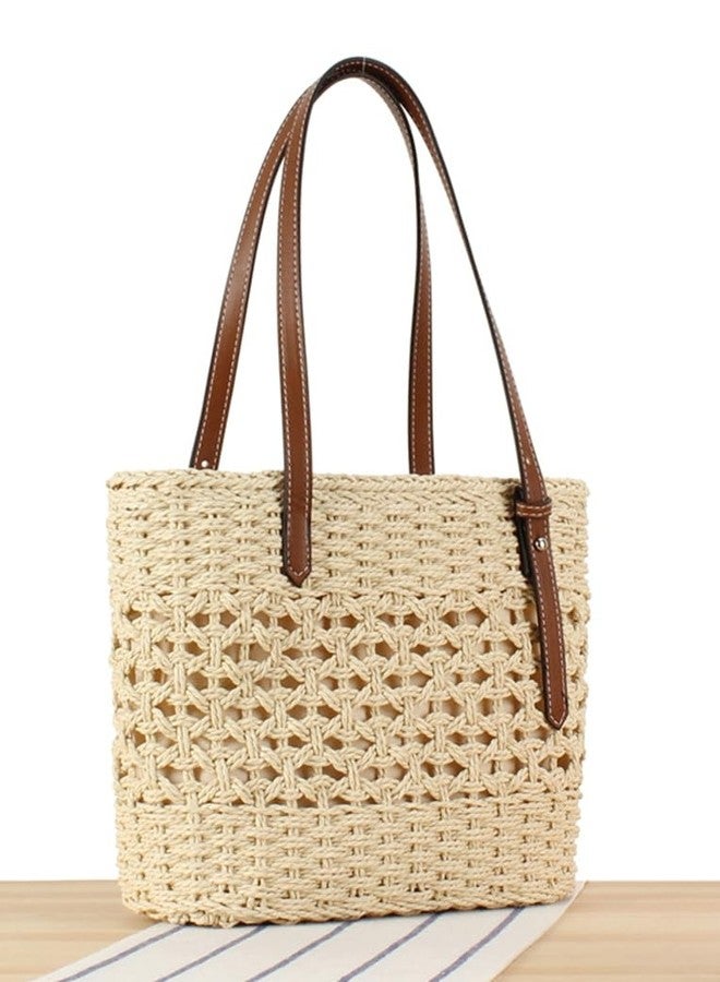 Caistre Straw Tote Bag for Women - Summer Shoulder Bag, Beach Hobo Bag, Handwoven Straw Bag, Purse with Top Handle - 2024 Beach Bags - Image 4