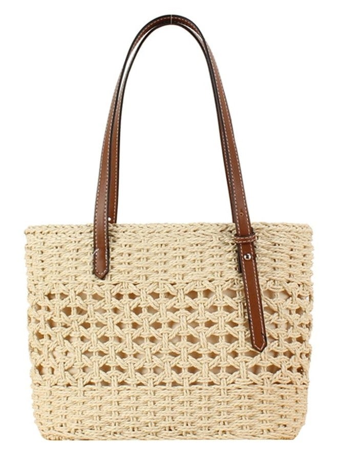 Caistre Straw Tote Bag for Women - Summer Shoulder Bag, Beach Hobo Bag, Handwoven Straw Bag, Purse with Top Handle - 2024 Beach Bags - Image 1
