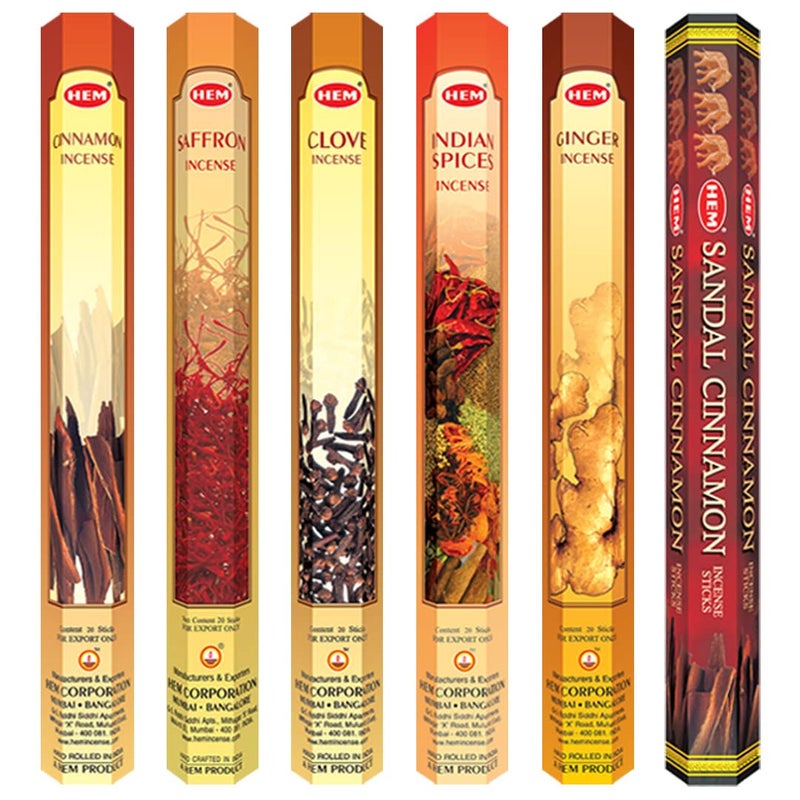 Hem Spice Collection Incense Sticks | Cinnamon, Saffron, Clove, Ginger & Sandal Cinnamon | Ideal for Puja, Meditation & Gifting | Burns 35-40 Min* | Pack of 120 Agarbatti - Image 4