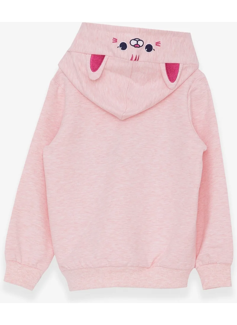 Breeze Girls' Sweatshirt Embroidered Letter Printed Salmon Melange (2-6 Years)