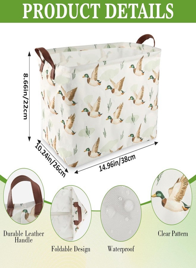 LIKEYO Mallard Duck Storage Basket - Mallard Duck Room Decor, Cute Waterproof Laundry Basket Storage Bin Collapsible Nursery Hamper Toy Box Decorative Hunting Decor for Bathroom Nursery Room Bedroom - Image 2