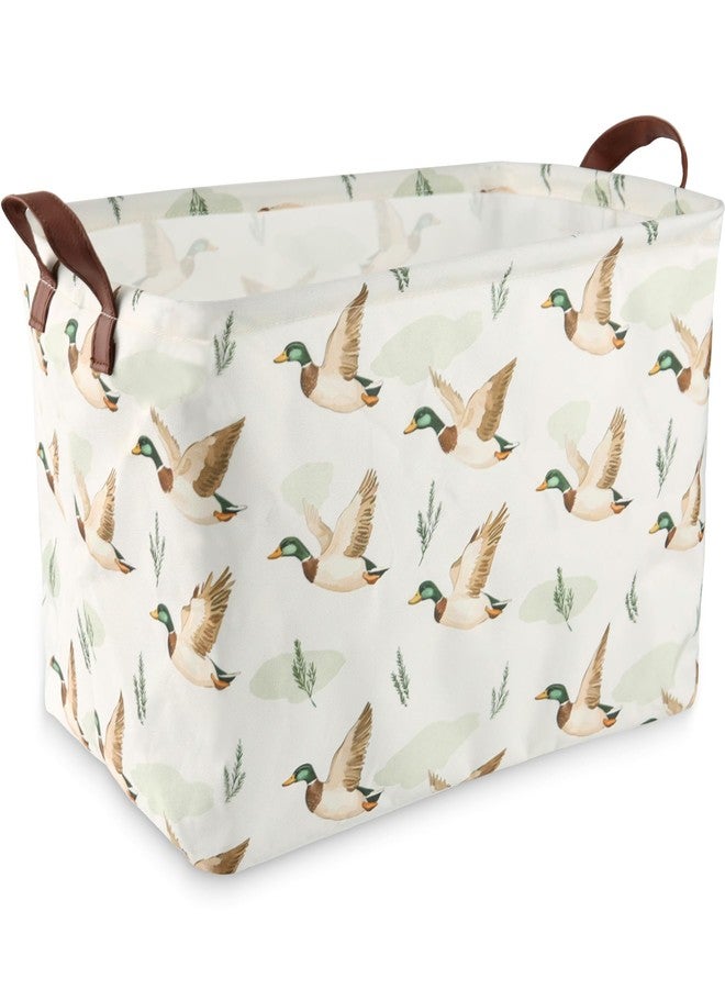 LIKEYO Mallard Duck Storage Basket - Mallard Duck Room Decor, Cute Waterproof Laundry Basket Storage Bin Collapsible Nursery Hamper Toy Box Decorative Hunting Decor for Bathroom Nursery Room Bedroom - Image 1