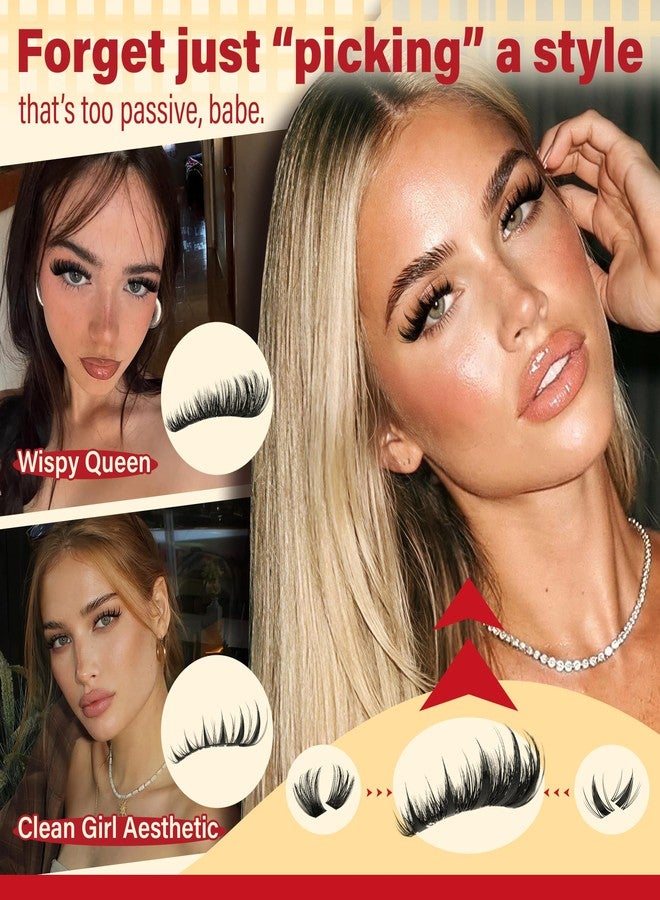 Calphdiar Lash Clusters Wispy & Manga Eyelash Clusters 8-18MM DIY Volume Lash Extensions C Curl Individual Lashes for Daily Wear & Glam Looks Reusable Lash Clusters for Beginners - Image 2