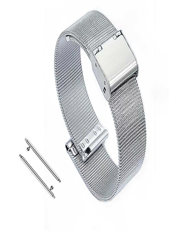 Xininyia Compatible for Garmin Lily 2/Lily 2 Active Watch Band, 2-Pack Stainless Steel Metal Mesh Bands Replacement Straps for Plaud AI Notepin Wristband - Image 3