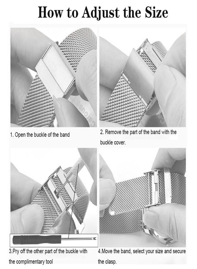 Xininyia Compatible for Garmin Lily 2/Lily 2 Active Watch Band, 2-Pack Stainless Steel Metal Mesh Bands Replacement Straps for Plaud AI Notepin Wristband - Image 5