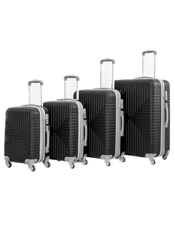 milano Milano ABS Trolley Travel Bag 4 Pcs Set 0428 Black  - Image 1