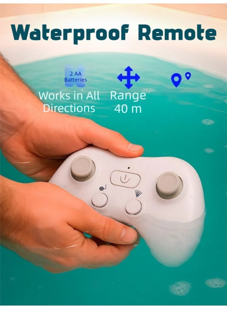 2.4G Remote Control Shark Toy, Remote Control Shark Pool Toys for Kids Age 8-12, High Simulation Lifelike Shark, 2.4Ghz Waterproof RC Boat, Toy Shark with Light for 60 Mins Play, Gift for Boys Girls - Image 3