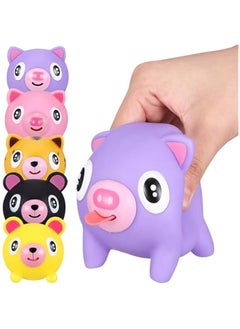 5Pcs Screaming Toy s Squeeze Tongue Toy Animal Ball Tongue Out Toy with Sound Screaming Decompression Toy Rubber Squeaky Toys Squeeze Puppy Office Stress Toy for Goodie Bag Stuffer