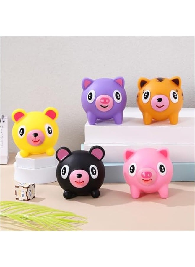Generic - 5Pcs Screaming Toy s Squeeze Tongue Toy Animal Ball Tongue Out Toy with Sound Screaming Decompression Toy Rubber Squeaky Toys Squeeze Puppy Office Stress Toy for Goodie Bag Stuffer - Image 1