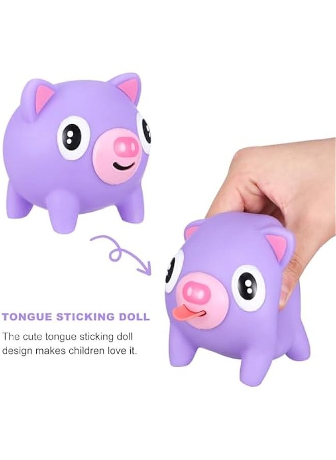 Generic - 5Pcs Screaming Toy s Squeeze Tongue Toy Animal Ball Tongue Out Toy with Sound Screaming Decompression Toy Rubber Squeaky Toys Squeeze Puppy Office Stress Toy for Goodie Bag Stuffer - Image 1