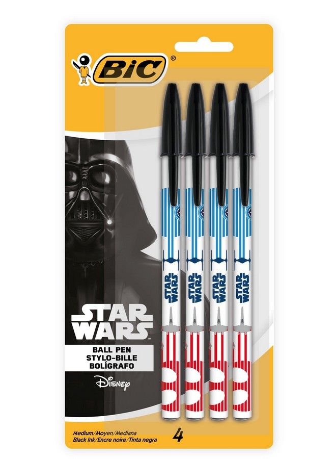 Bic قلم حبر جاف ستار وورز بيسك نقطة متوسطة (1.0 مم) أسود 4 قطع - Image 2