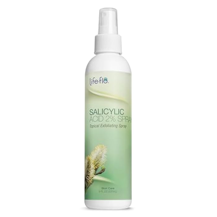 LIFE-FLO 2% Salicylic Acid Face and Body Spray - Gentle Exfoliating Skin Care for Teens and Adults - with Colloidal Silver, Tea Tree Oil, Peppermint Oil, Lavender and Camphor - Fragrance Free - 8oz - Image 1