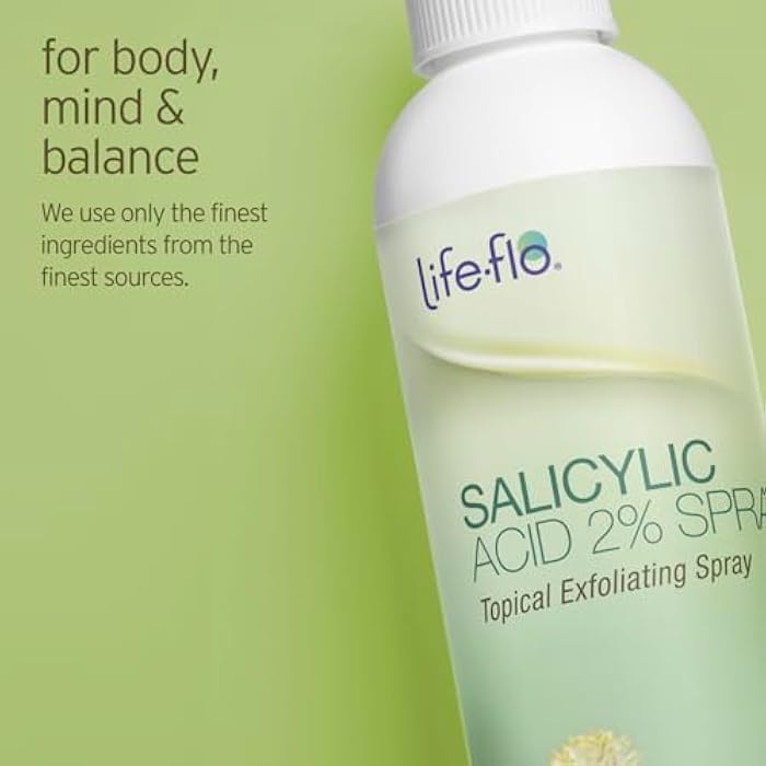 LIFE-FLO 2% Salicylic Acid Face and Body Spray - Gentle Exfoliating Skin Care for Teens and Adults - with Colloidal Silver, Tea Tree Oil, Peppermint Oil, Lavender and Camphor - Fragrance Free - 8oz - Image 5