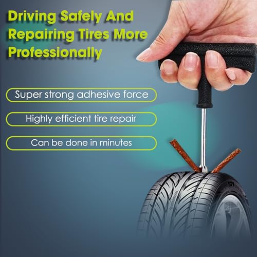 OTO2EYE Tubeless Tyre Puncture Repair Kit with Solution and Puncture Repair Strips for Car, Bike, SUV, & Motorcycle Tubeless Tyre Puncture Repair Kit 3 Stirps - Image 3