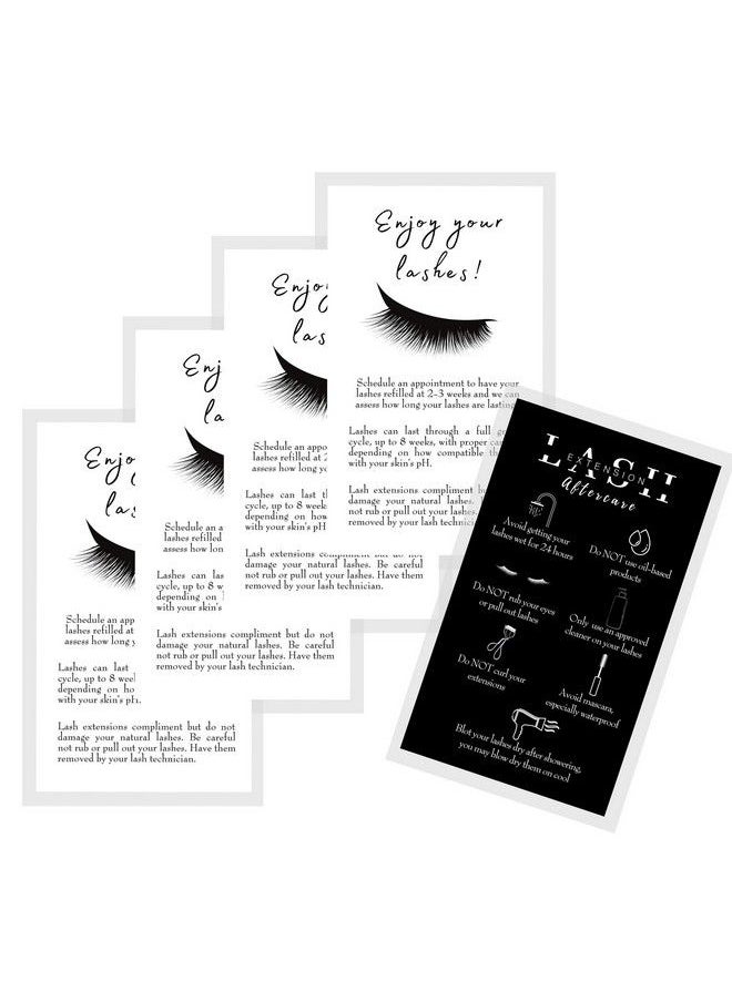 Boutique Marketing LLC - Lash Extension Aftercare Instructions Cards | 50 Pack | Double Sided Size 3.5 X 2" Inches After Care (23 Week Fillers) | Black And White Sided Design - Image 1