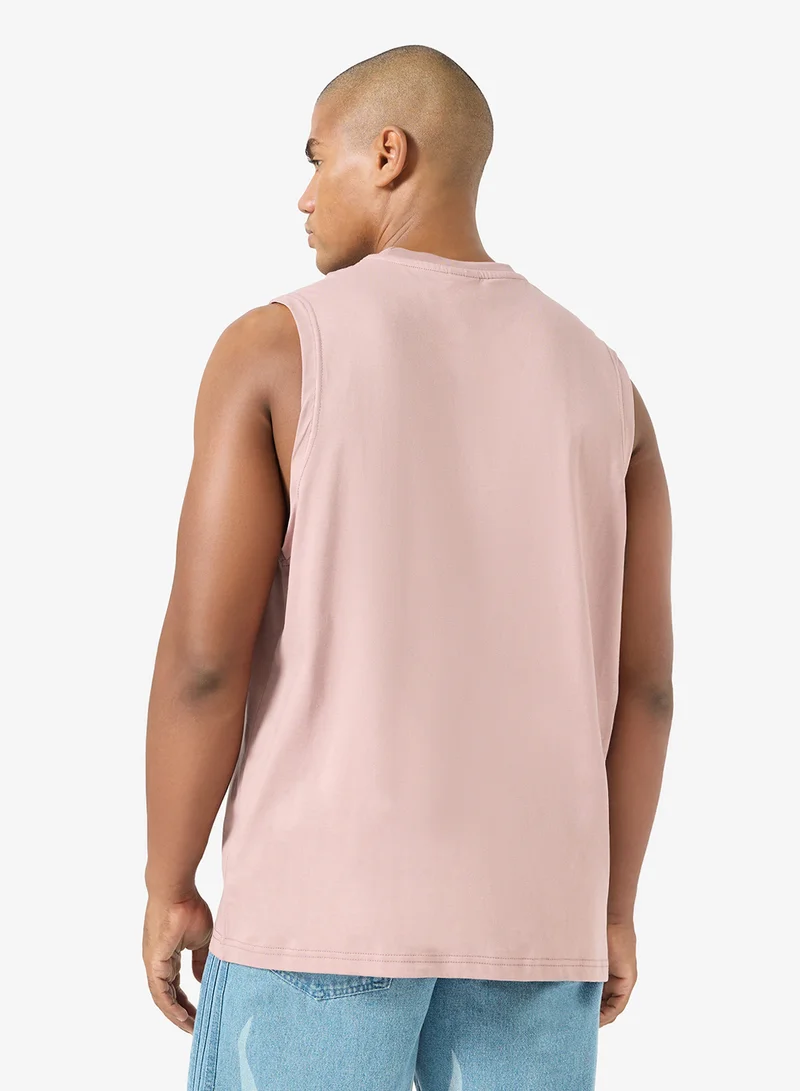 Seventy Five Basics PALE PINK Oversized Drop Shoulder 220Gsm Vest for Men | Best Price UAE