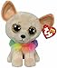 TY Plush Beanie Boos Chihuahua Dog Chewey Brown Multicoloured Collar Gold Glitter Eyes The Plush with Big Sparkling Eyes 15 cm 36324 - Image 3