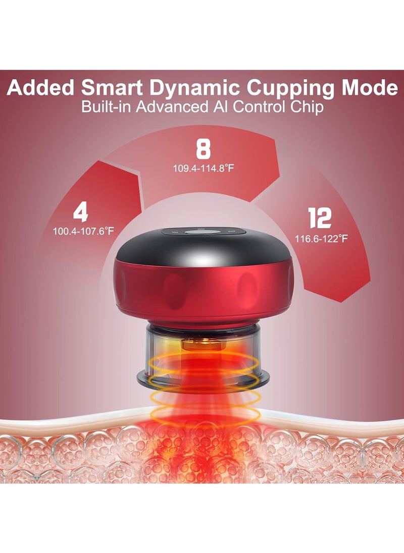Generic The Original 4 in 1 Smart Dynamic Cupping Therapy Massager, Red Light Therapy for Targeted Pain Relief, Knots, Aches, Muscle Soreness, Circulation & Tighter Skin, Portable Cupping Kit Hijama Treatment Cellulite Massager with12 Level Temperature and Suction  - Image 3