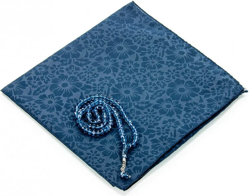 ايهفان اونلاين Special Boxed Covered Prayer Rug Set Navy Blue