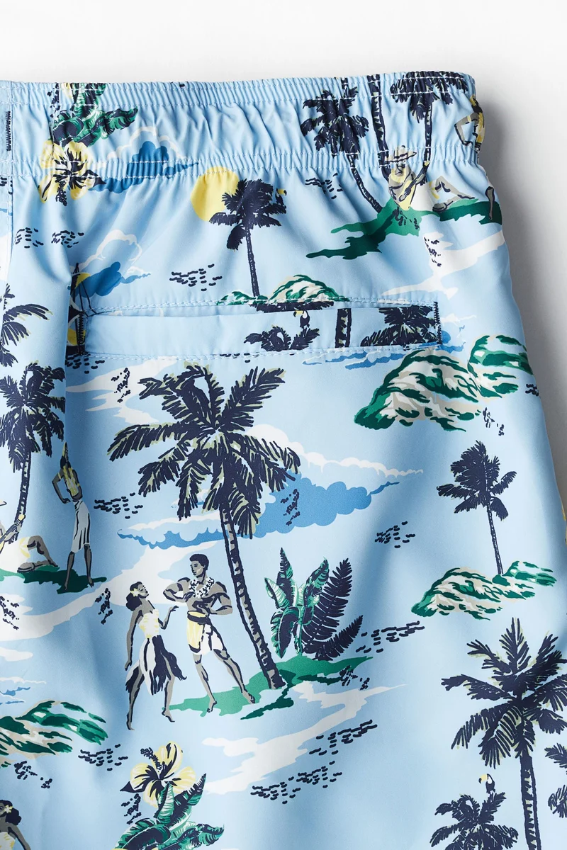 اتش اند ام شورت سباحة مزيّن بنقوش