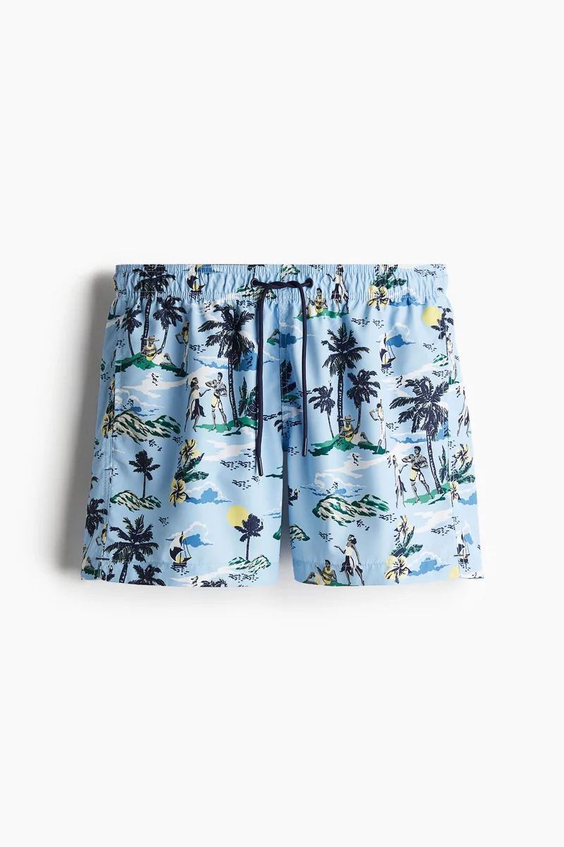 اتش اند ام شورت سباحة مزيّن بنقوش