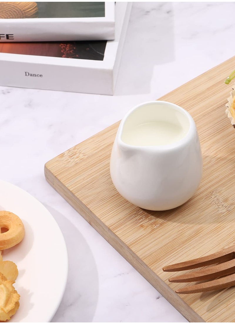 Excefore - Mini Creamer Jugs, 4pcs Ceramic Sauce Cups Milk Creamer Pitcher Serving Creamer Jugs Without Handle for Milk Coffee - Image 1