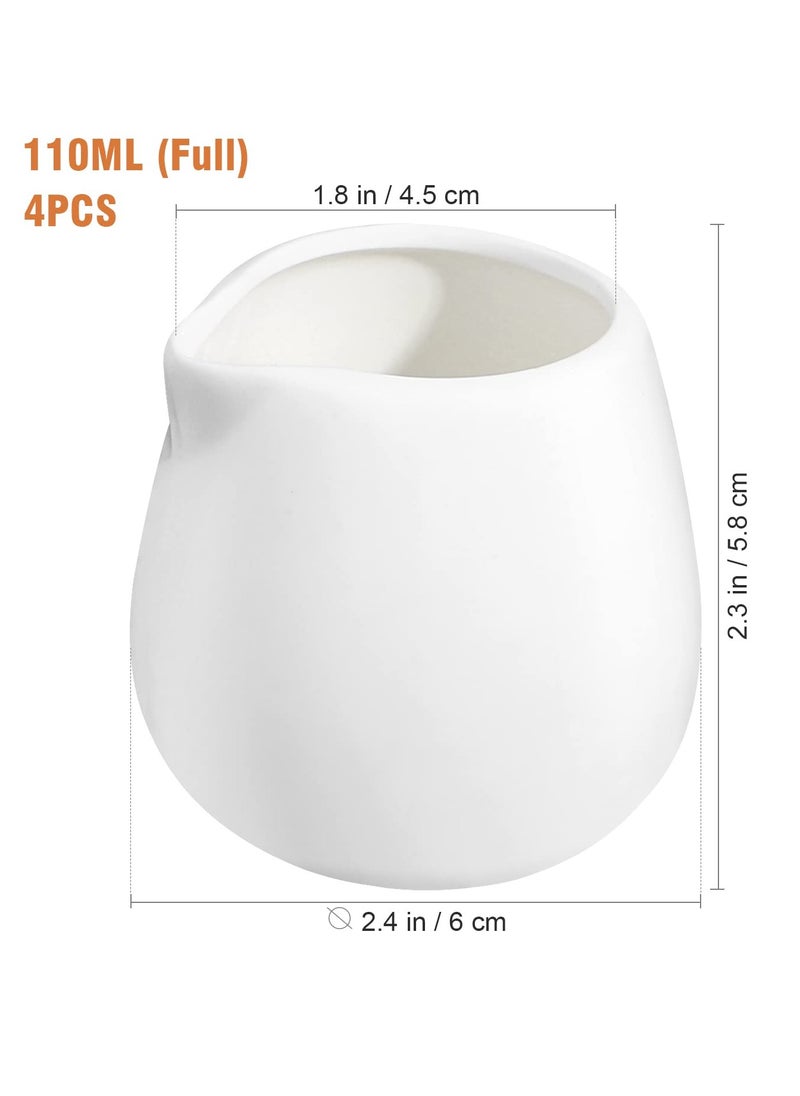 Excefore - Mini Creamer Jugs, 4pcs Ceramic Sauce Cups Milk Creamer Pitcher Serving Creamer Jugs Without Handle for Milk Coffee - Image 1