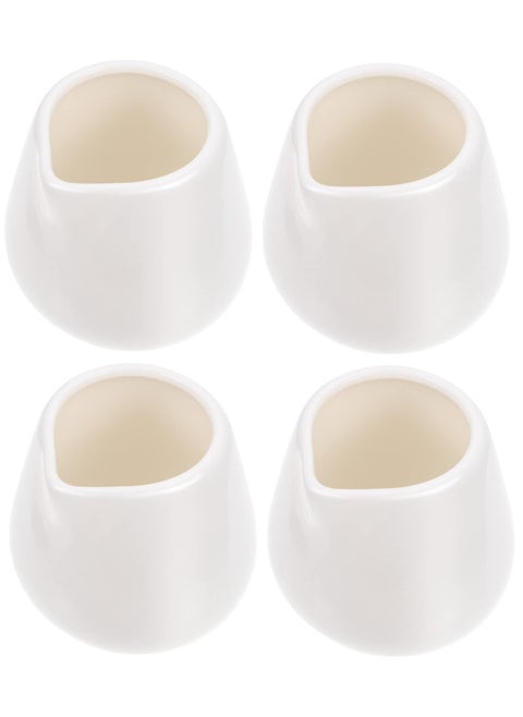 Mini Creamer Jugs, 4pcs Ceramic Sauce Cups Milk Creamer Pitcher Serving Creamer Jugs Without Handle for Milk Coffee