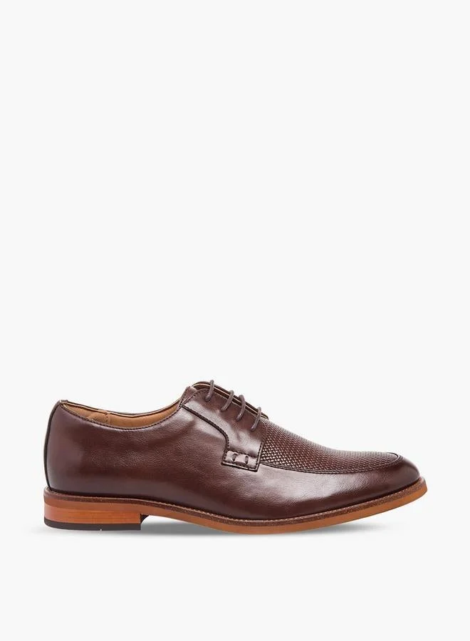 دوتشيني Men Textured Lace-Up Derby Shoes