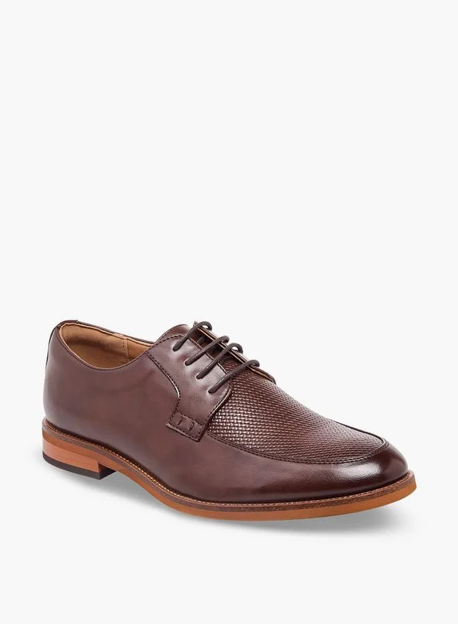 دوتشيني Men Textured Lace-Up Derby Shoes