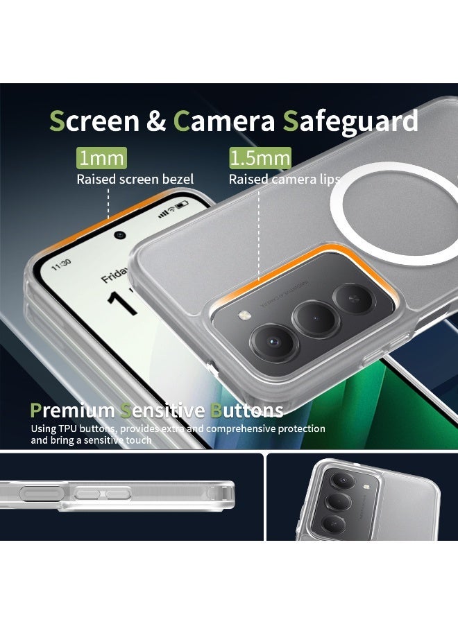 فانكالو حافظة هاتف مغناطيسية لهاتف Xiaomi Redmi 15 5G مع ظهر شفاف مطفي، غلاف هاتف واقي نحيف - Image 5