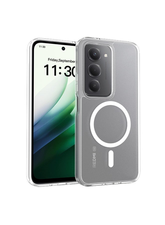 فانكالو حافظة هاتف مغناطيسية لهاتف Xiaomi Redmi 15 5G مع ظهر شفاف مطفي، غلاف هاتف واقي نحيف - Image 1