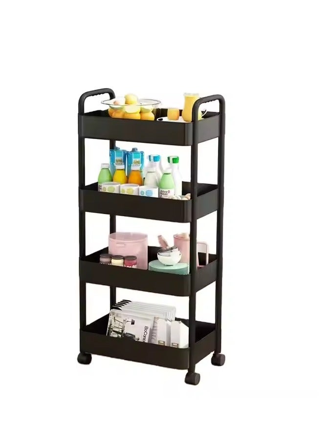 4-Layer Storage Rack with Wheels – Multi-Purpose Slim Trolley Organizer for Home & Kitchen - Image 1