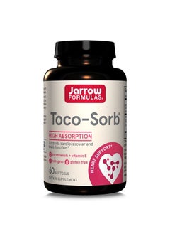 jarrow formulas Toco-Sorb - 60 Softgels - Cardiovascular Health & Brain Function Support - High Absorption Formula - Mixed Tocotrienols & Vitamin E Supplement - Up to 60 Servings  - Image 1