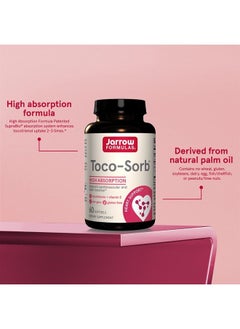 jarrow formulas Toco-Sorb - 60 Softgels - Cardiovascular Health & Brain Function Support - High Absorption Formula - Mixed Tocotrienols & Vitamin E Supplement - Up to 60 Servings  - Image 5