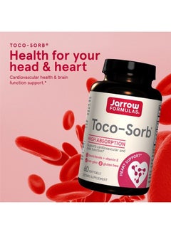 jarrow formulas Toco-Sorb - 60 Softgels - Cardiovascular Health & Brain Function Support - High Absorption Formula - Mixed Tocotrienols & Vitamin E Supplement - Up to 60 Servings  - Image 4
