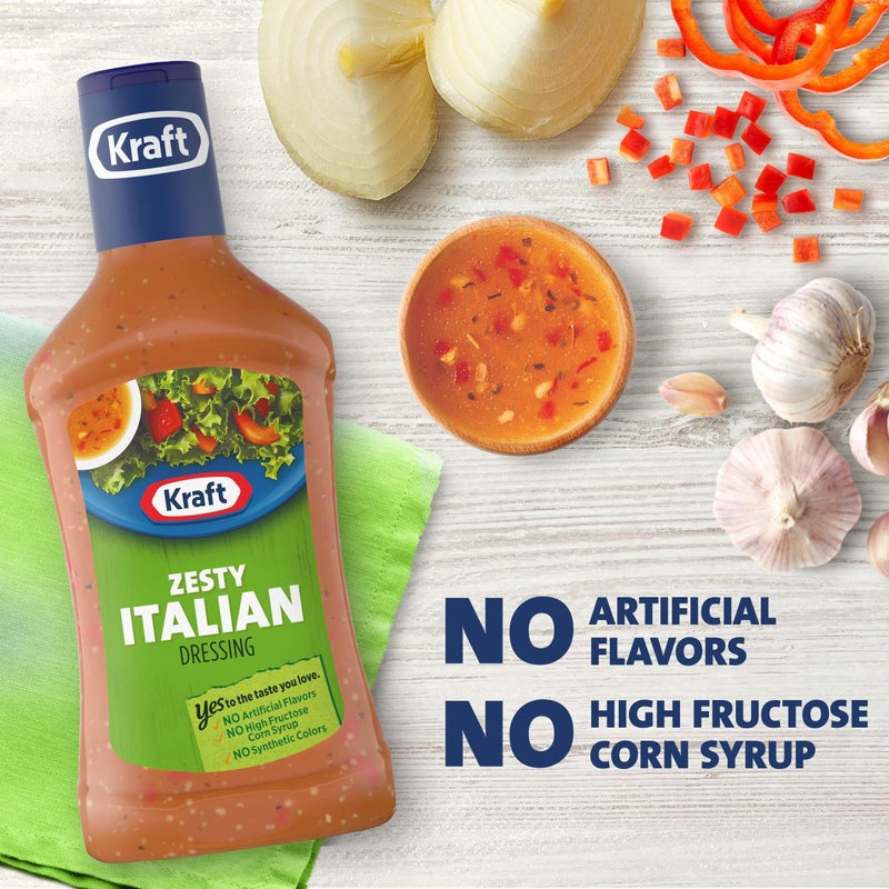 Kraft Zesty Italian Salad Dressing, 16 fl oz Bottle - Image 4