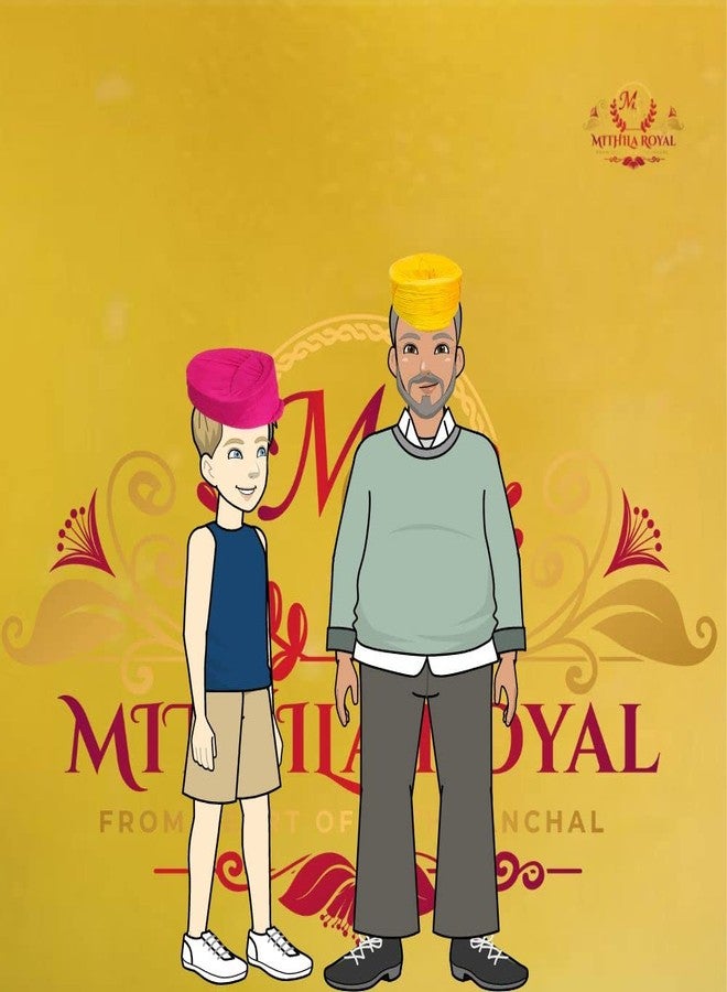 Mithila royal MITHILA PAAG Pink/KOPTI, MITHILANCHAL PAG GULABI/KOPTI (Yellow/KOPTI, 1) - Image 4
