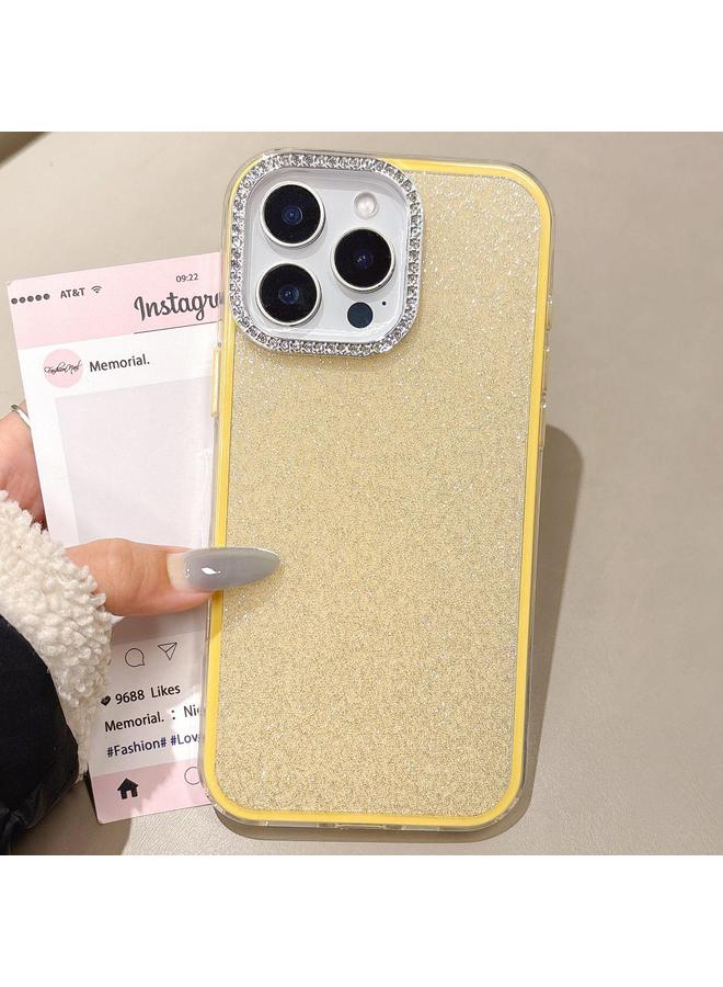 اس-توب جراب لهاتف iPhone 16 Pro مزود بإطار كاميرا مدمج بأحجار الراين مع تغطية كاملة لامعة - Image 1