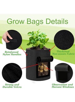 Generic 2 Pack 7 Gallon Potato Grow Bags, Potato Growing Bags with Handles and Access Flap, Thickened Nonwoven Plant Grow Bags for Potato  - Image 3