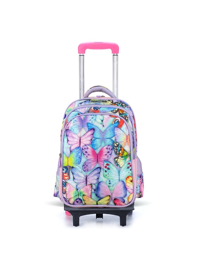 Nova kids Nova Kids School Bag w/ Trolley - Butterfly Purple, 17.5"  - Image 1