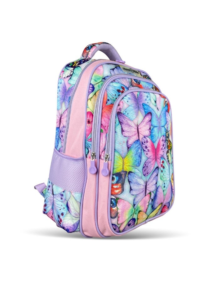 Nova kids Nova Kids School Bag w/ Trolley - Butterfly Purple, 17.5"  - Image 3