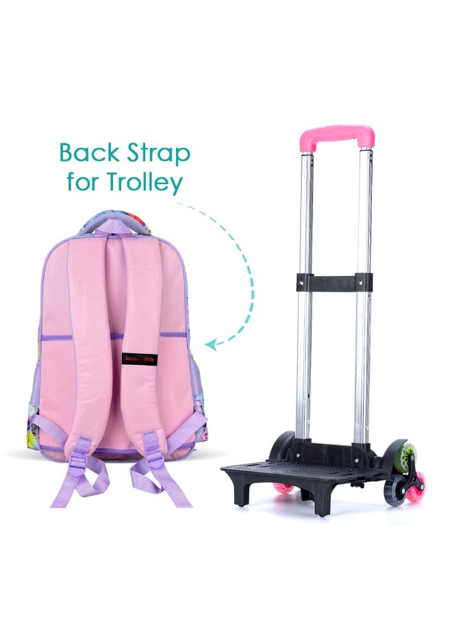Nova kids Nova Kids School Bag w/ Trolley - Butterfly Purple, 17.5"  - Image 2