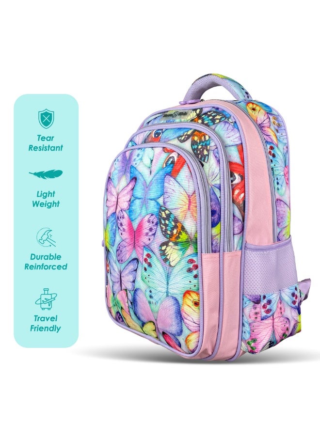 Nova kids Nova Kids School Bag w/ Trolley - Butterfly Purple, 17.5"  - Image 4