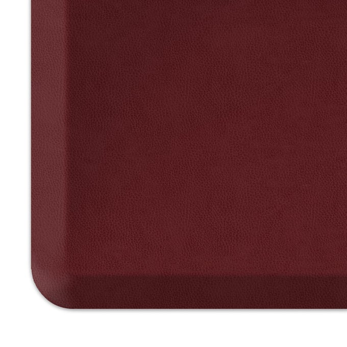 STAIN RESISTANT SURFACE WITH 34 THICK ERGOFOAM CORE FOR HEALTH AND WELLNESS 20X48 LEATHER GRAIN CRANBERRY