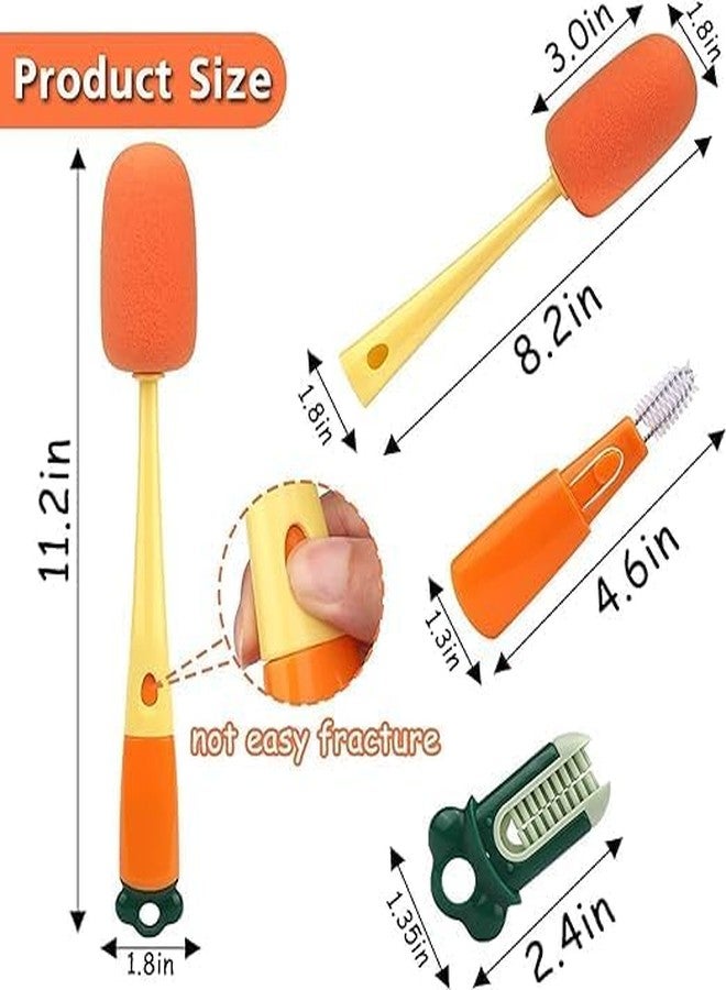 ASUVEK 3 in 1 Multifunctional Cleaning Brush, Soft Sponge Cup Cleaning Brush with Long Handle, Multipurpose Bottle Cleaner, Cup Cover Lid Groove Cleaner, Home Kitchen Washing Tool - Image 3